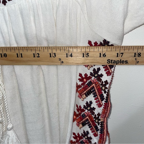 Free People Starlight Embroidered Boho Mini Dress S Tunic Ivory - Picture 14 of 15